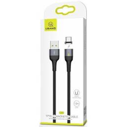 SJ328   Cable de Datos U28  microUSB  Gris  1M  Alumnio  Magntico  USAMS