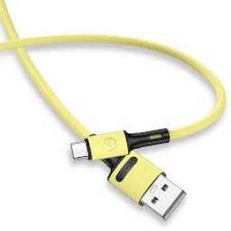 SJ436   Cable de Datos U52 USB A a Tipo C  1M  Amarillo  Datos&Carga  USAMS