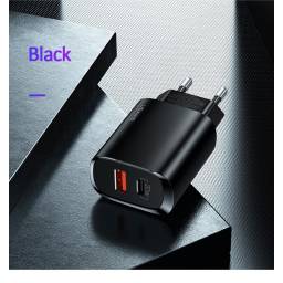 CC121   Cargador Rpido T35  QC3.0+PD3.0  20W  Negro  USAMS
