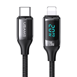SJ545   Cable de Datos  USB C a Lightning  PD 20W  1.2M  Negro  U78  Con LCD  Carga Rápida  USAMS