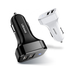 Cargador Auto C13   2 USB  2.1A  Negro  CC087  USAMS