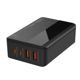 A4808Q   Cargador Pared   4 Puertos  65W PD3.0+QC4.0  Carga  Super Rpida  Negro   LDNIO