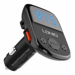 C706Q   Cargador Auto  2USB  Bluetooth  FM  Pantalla LED  Carga Rpida  Lightning  Negro  LDNIO