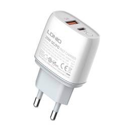 A2424C   Cargador Pared  Micro USB  PD20W/QC3.0  Carga Rpida  Blanco  LDNIO