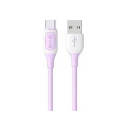 SJ595   Cable de Datos  Lightning  1M  Violeta  2.4A  Jelly Serie  USAMS