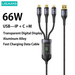 Cable de Datos U83   3 en 1  PD 100W  Negro  SJ600  USAMS