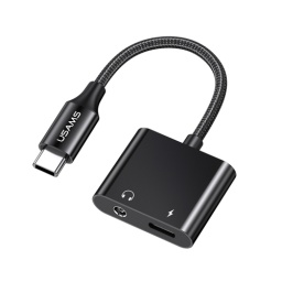 Adaptador de Audio 3.5 a Tipo C   Puerto de Carga PD 60W  AU 15  SJ598  USAMS