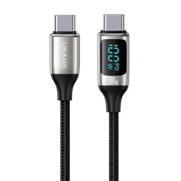 SJ546   Cable de Datos  Tipo C a Tipo C  PD 100W  1.2M  Negro  U78  Con LCD  Carga Rpida  USAMS
