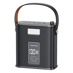 CD196   Power Bank  80000mAh  130W 2QC 3.0+PD  Carga Rpida C/Cable tipo C a tipo C 100W  Negro  USAMS