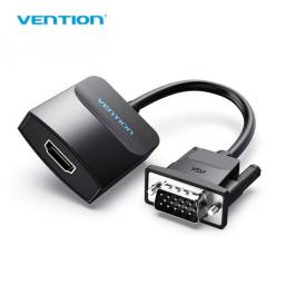 Convertidor VGA a HDMI con Micro USB Hembra y Puerto de Audio  0.15M  Negro   ACNBB  Vention