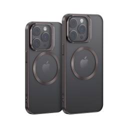 BH855   Case  Apple iPhone 15 Pro 6.1"  TPU Magnético  Transparente/Gris  Geying Series  USAMS