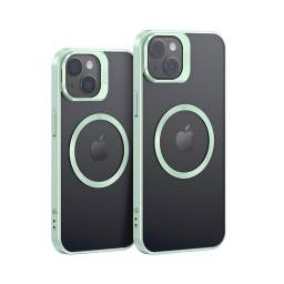 BH854   Case  Apple iPhone 15 6.1"  TPU Magnético  Transparente/Verde  Geying Series  USAMS