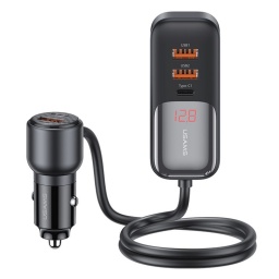 Cargador Auto C40 C/Cable   165W 2PD + 3 USB  Pantalla Digital  Negro  CC213  USAMS