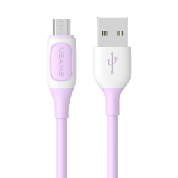 Cable de Datos   USB A a Micro USB  1M  Violeta  2A  Jelly Serie  SJ597  USAMS