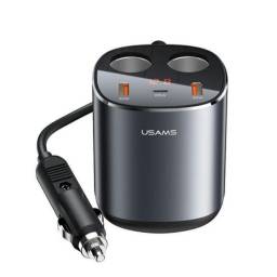 Cargador Auto   245W   Dual USB A +  USB-C  Carga Rpida  Negro  CC151  USAMS