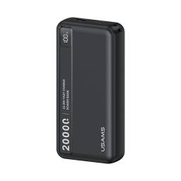 Power Bank 2 Puertos PB89   USB A  USB C  20.000mAh  Negro  CD264  USAMS
